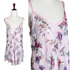 Vintage 90s Y2K Floral Chiffon Layered Slip Dress